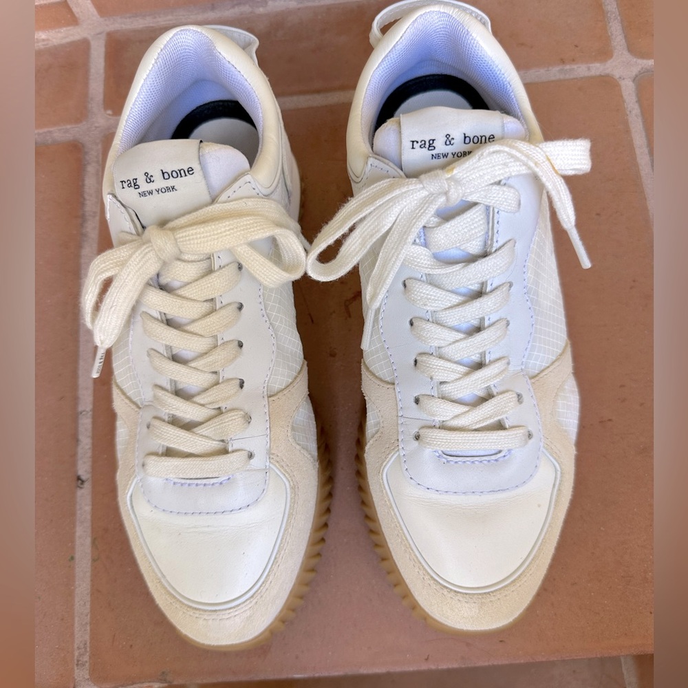 Rag & Bone Retro Runner white/beige sneakers with gum sole size 37 US 7